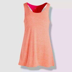 NEW! Kids Ideology Sport Romper Dress Large Orange Hot Pink Round Neck Racerback